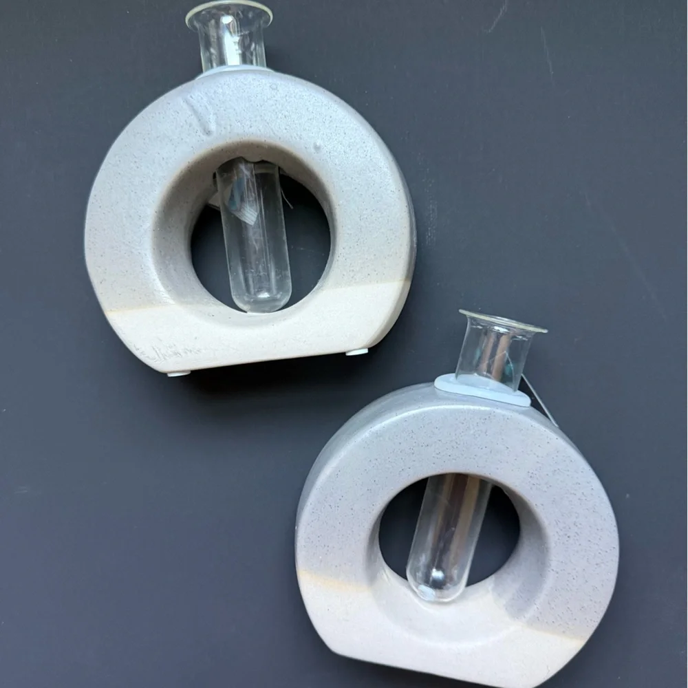 Modern Ceramic Circle Propagation Vase - Light Gray